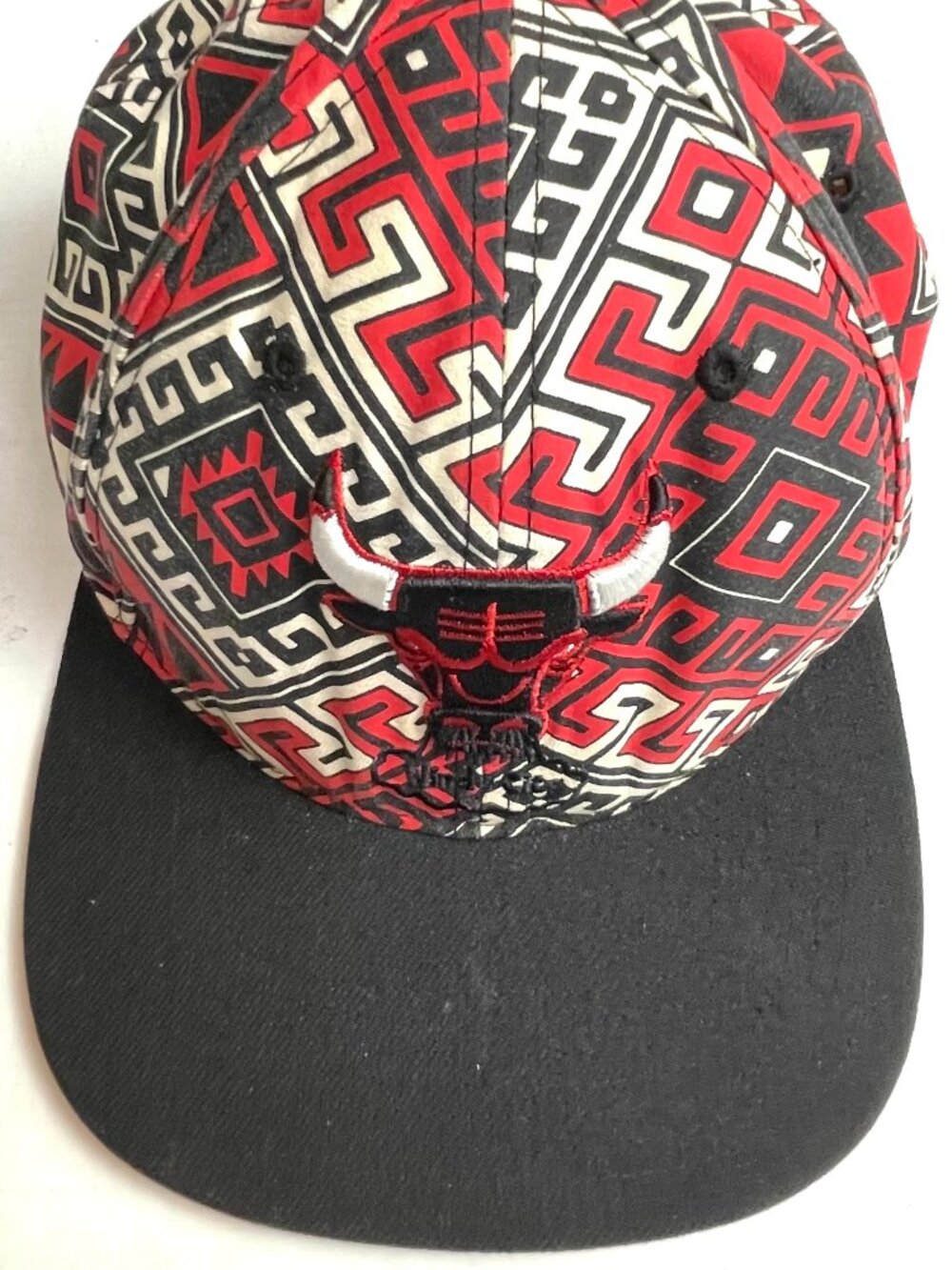 NBA Hat 47 BRAND Snapback Adjustable Geometric Red Black White Men's Hardwood